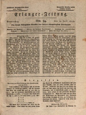 Erlanger Zeitung (Erlanger Real-Zeitung) Donnerstag 14. Juli 1825