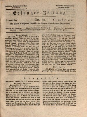 Erlanger Zeitung (Erlanger Real-Zeitung) Donnerstag 21. Juli 1825