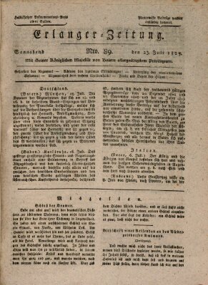 Erlanger Zeitung (Erlanger Real-Zeitung) Samstag 23. Juli 1825