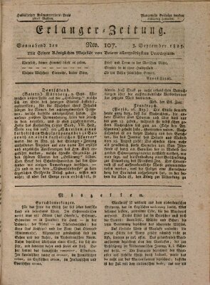 Erlanger Zeitung (Erlanger Real-Zeitung) Samstag 3. September 1825