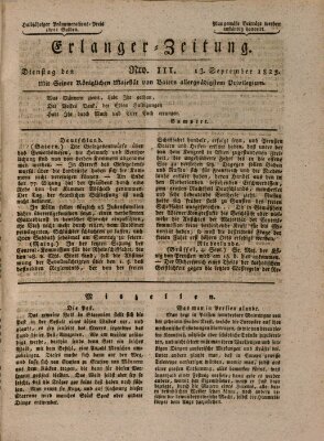 Erlanger Zeitung (Erlanger Real-Zeitung) Dienstag 13. September 1825