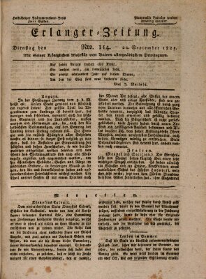 Erlanger Zeitung (Erlanger Real-Zeitung) Dienstag 20. September 1825