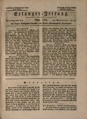 Erlanger Zeitung (Erlanger Real-Zeitung) Samstag 24. September 1825