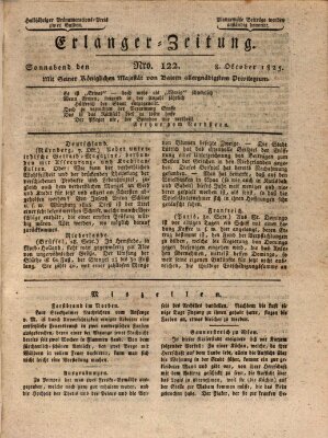 Erlanger Zeitung (Erlanger Real-Zeitung) Samstag 8. Oktober 1825