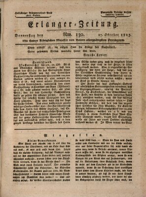 Erlanger Zeitung (Erlanger Real-Zeitung) Donnerstag 27. Oktober 1825