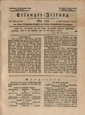 Erlanger Zeitung (Erlanger Real-Zeitung) Dienstag 1. November 1825