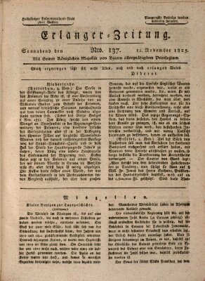 Erlanger Zeitung (Erlanger Real-Zeitung) Samstag 12. November 1825