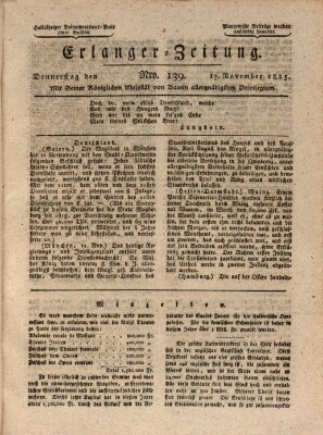 Erlanger Zeitung (Erlanger Real-Zeitung) Donnerstag 17. November 1825