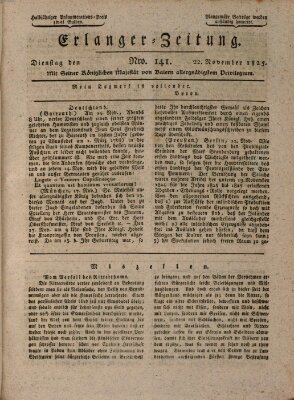 Erlanger Zeitung (Erlanger Real-Zeitung) Dienstag 22. November 1825