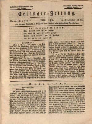 Erlanger Zeitung (Erlanger Real-Zeitung) Donnerstag 15. Dezember 1825