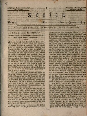 Erlanger Zeitung (Erlanger Real-Zeitung) Montag 3. Januar 1825