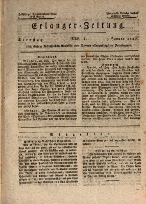 Erlanger Zeitung (Erlanger Real-Zeitung) Dienstag 3. Januar 1826