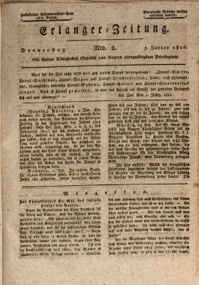 Erlanger Zeitung (Erlanger Real-Zeitung) Donnerstag 5. Januar 1826