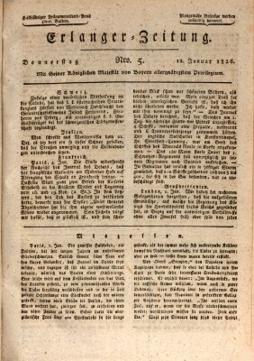 Erlanger Zeitung (Erlanger Real-Zeitung) Donnerstag 12. Januar 1826