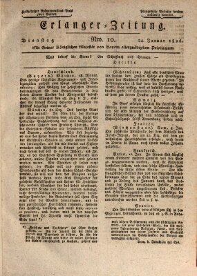 Erlanger Zeitung (Erlanger Real-Zeitung) Dienstag 24. Januar 1826