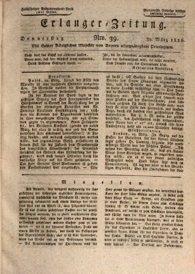 Erlanger Zeitung (Erlanger Real-Zeitung) Donnerstag 30. März 1826