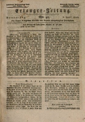 Erlanger Zeitung (Erlanger Real-Zeitung) Donnerstag 6. April 1826