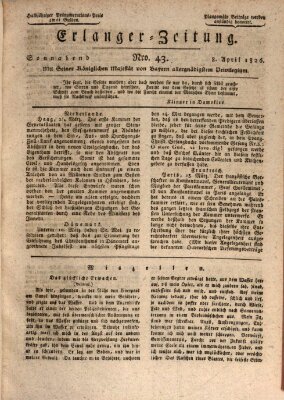 Erlanger Zeitung (Erlanger Real-Zeitung) Samstag 8. April 1826