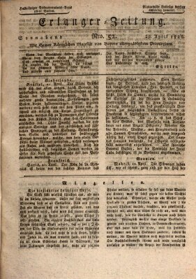 Erlanger Zeitung (Erlanger Real-Zeitung) Samstag 29. April 1826