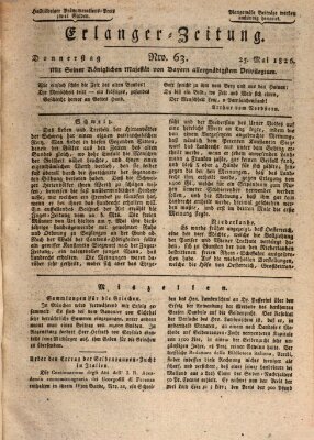 Erlanger Zeitung (Erlanger Real-Zeitung) Donnerstag 25. Mai 1826