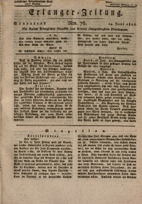 Erlanger Zeitung (Erlanger Real-Zeitung) Samstag 24. Juni 1826