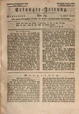 Erlanger Zeitung (Erlanger Real-Zeitung) Samstag 1. Juli 1826