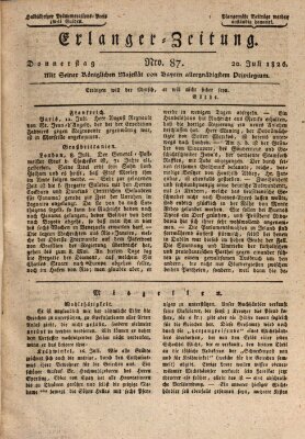 Erlanger Zeitung (Erlanger Real-Zeitung) Donnerstag 20. Juli 1826