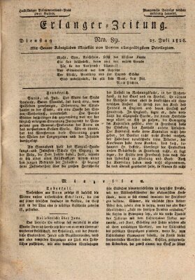 Erlanger Zeitung (Erlanger Real-Zeitung) Dienstag 25. Juli 1826