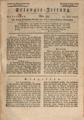 Erlanger Zeitung (Erlanger Real-Zeitung) Donnerstag 27. Juli 1826