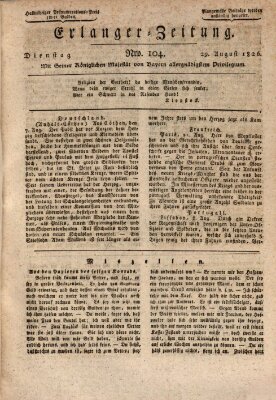 Erlanger Zeitung (Erlanger Real-Zeitung) Dienstag 29. August 1826