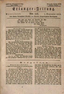 Erlanger Zeitung (Erlanger Real-Zeitung) Samstag 2. September 1826