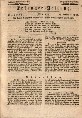 Erlanger Zeitung (Erlanger Real-Zeitung) Dienstag 17. Oktober 1826