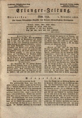 Erlanger Zeitung (Erlanger Real-Zeitung) Donnerstag 2. November 1826