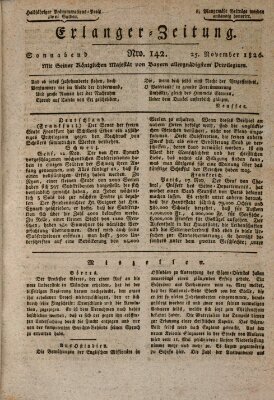 Erlanger Zeitung (Erlanger Real-Zeitung) Samstag 25. November 1826