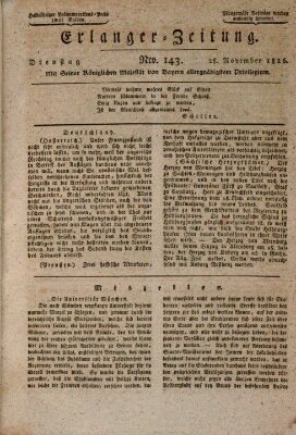 Erlanger Zeitung (Erlanger Real-Zeitung) Dienstag 28. November 1826