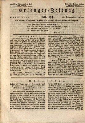 Erlanger Zeitung (Erlanger Real-Zeitung) Samstag 23. Dezember 1826