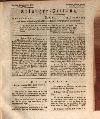 Erlanger Zeitung (Erlanger Real-Zeitung) Donnerstag 25. Januar 1827