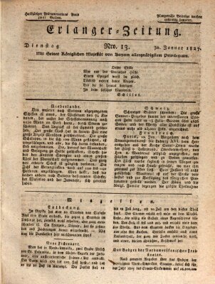 Erlanger Zeitung (Erlanger Real-Zeitung) Dienstag 30. Januar 1827