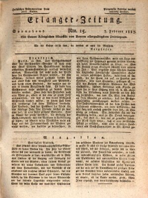 Erlanger Zeitung (Erlanger Real-Zeitung) Samstag 3. Februar 1827