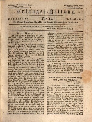 Erlanger Zeitung (Erlanger Real-Zeitung) Samstag 14. April 1827