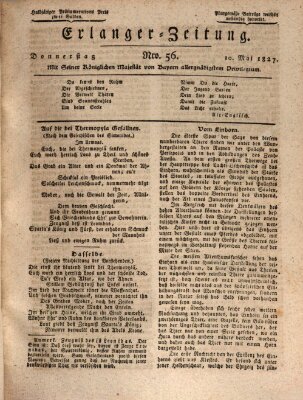 Erlanger Zeitung (Erlanger Real-Zeitung) Donnerstag 10. Mai 1827