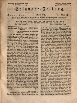 Erlanger Zeitung (Erlanger Real-Zeitung) Donnerstag 24. Mai 1827