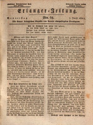 Erlanger Zeitung (Erlanger Real-Zeitung) Donnerstag 7. Juni 1827