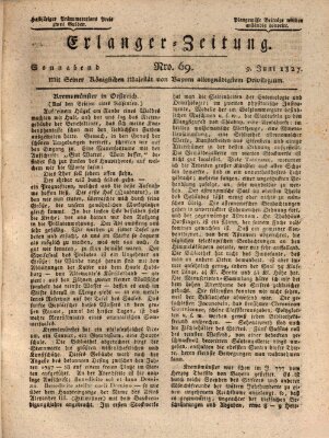 Erlanger Zeitung (Erlanger Real-Zeitung) Samstag 9. Juni 1827