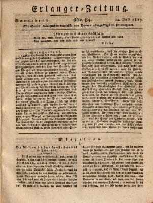 Erlanger Zeitung (Erlanger Real-Zeitung) Samstag 14. Juli 1827