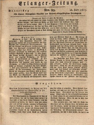 Erlanger Zeitung (Erlanger Real-Zeitung) Donnerstag 26. Juli 1827