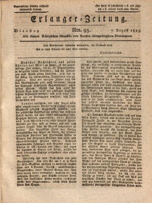 Erlanger Zeitung (Erlanger Real-Zeitung) Dienstag 7. August 1827