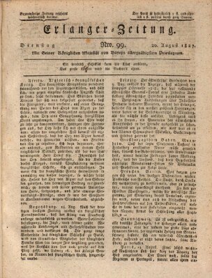 Erlanger Zeitung (Erlanger Real-Zeitung) Montag 20. August 1827