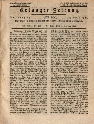 Erlanger Zeitung (Erlanger Real-Zeitung) Donnerstag 23. August 1827