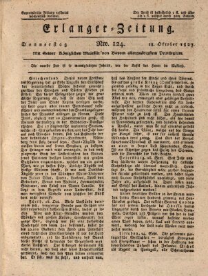 Erlanger Zeitung (Erlanger Real-Zeitung) Donnerstag 18. Oktober 1827